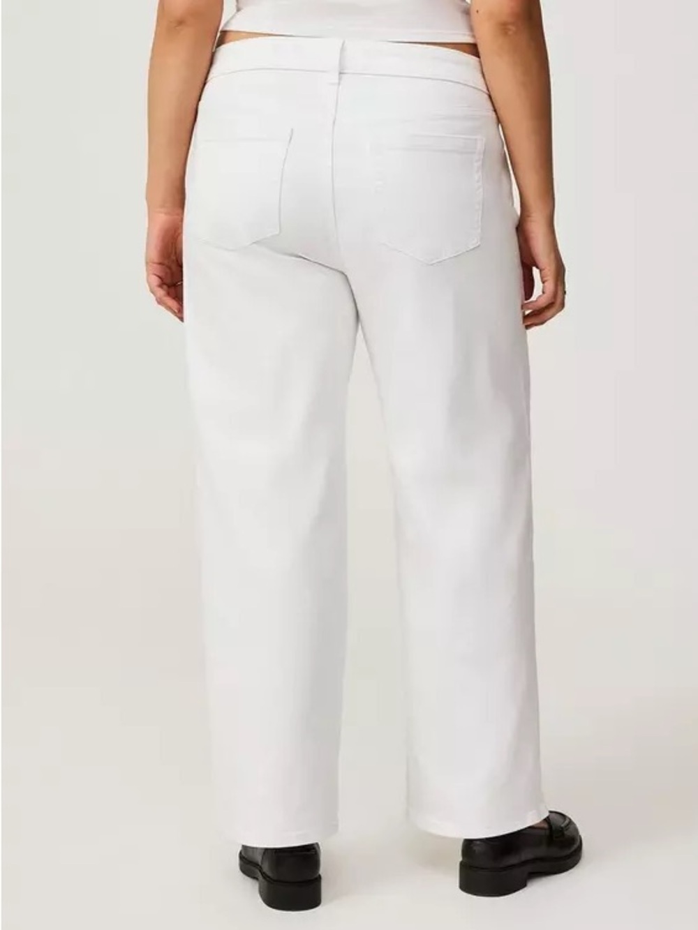 Torrid Perfect Wide Leg Mid Rise Jeans White Stretch size 18 R Summer Office - Picture 2 of 10